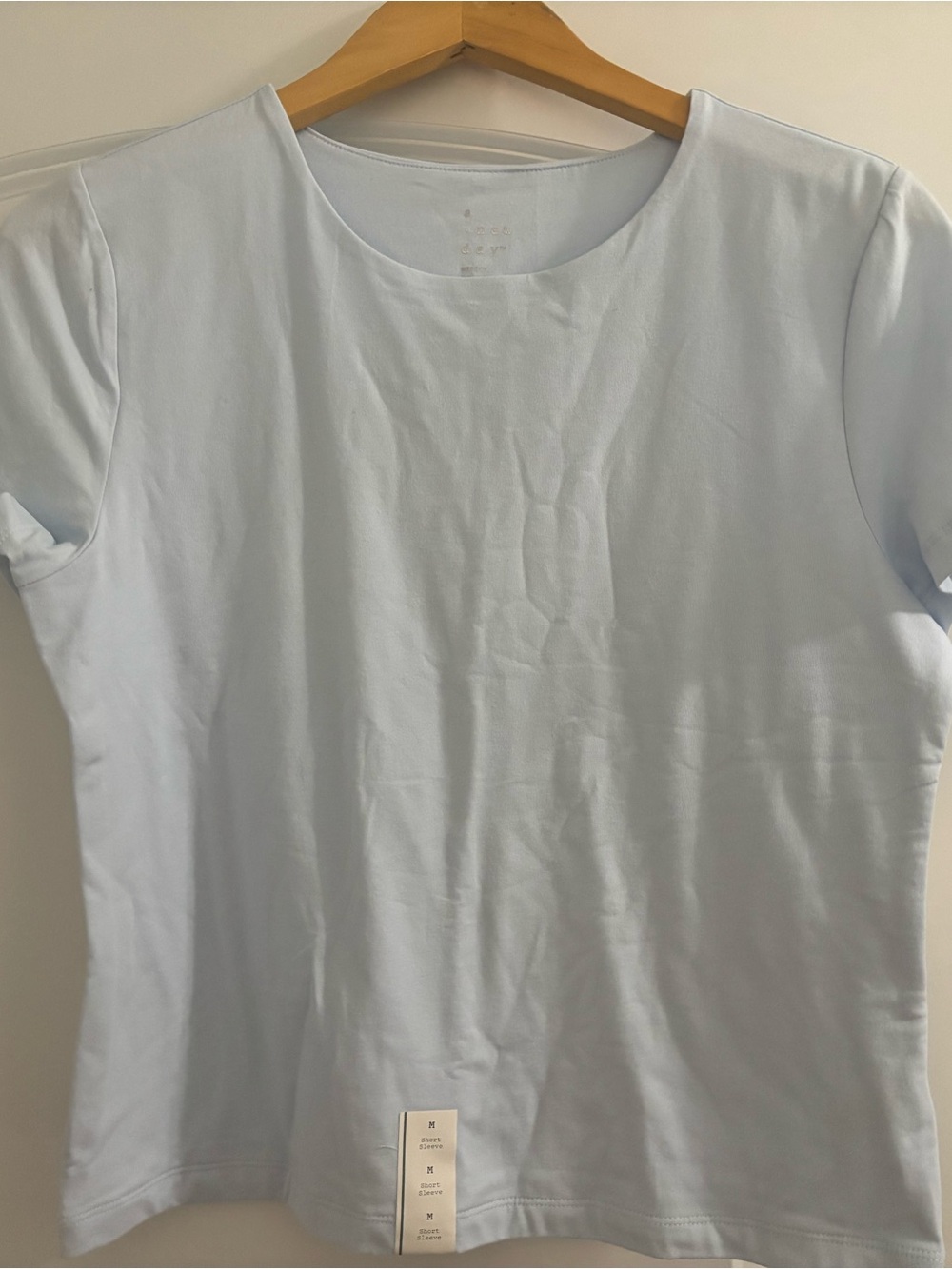 Target structured Light Blue Womens Crewneck Tee- medium, new with tags